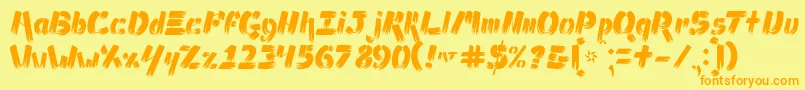 AmpadBrush Font – Orange Fonts on Yellow Background
