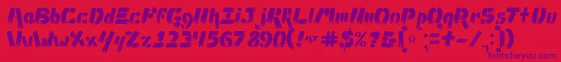 AmpadBrush Font – Purple Fonts on Red Background