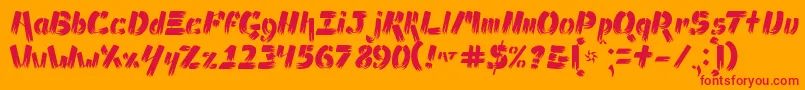 AmpadBrush Font – Red Fonts on Orange Background