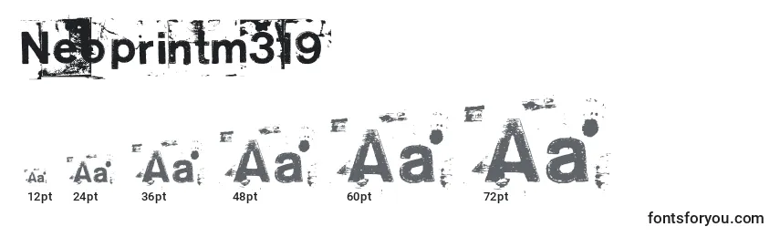 Neoprintm319 Font Sizes