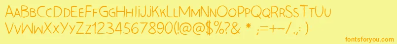 HandLeftCre Font – Orange Fonts on Yellow Background