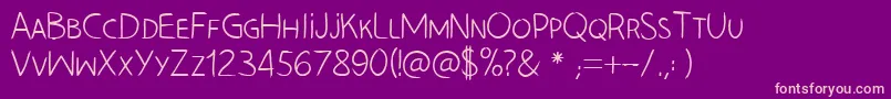 HandLeftCre Font – Pink Fonts on Purple Background
