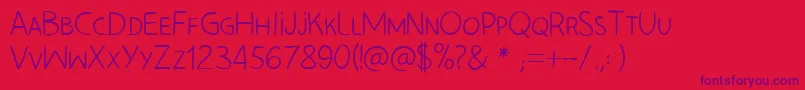 HandLeftCre Font – Purple Fonts on Red Background