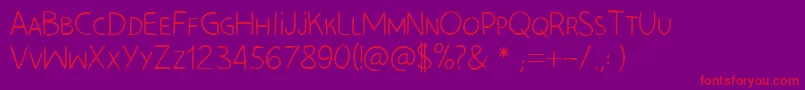 HandLeftCre Font – Red Fonts on Purple Background