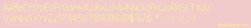 HandLeftCre Font – Yellow Fonts on Pink Background
