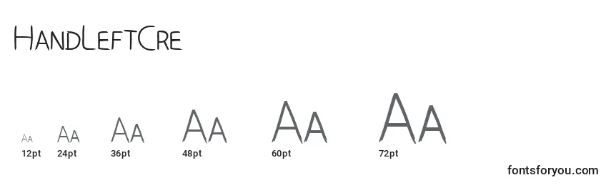 HandLeftCre Font Sizes