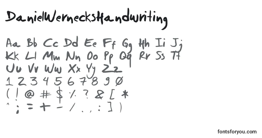 A fonte DanielWernecksHandwriting – alfabeto, números, caracteres especiais