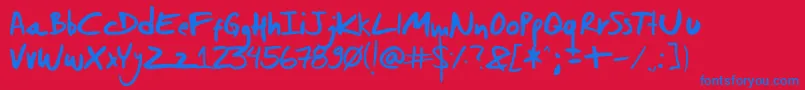 DanielWernecksHandwriting Font – Blue Fonts on Red Background