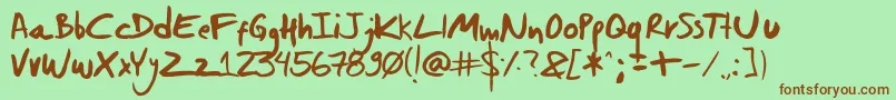 DanielWernecksHandwriting Font – Brown Fonts on Green Background