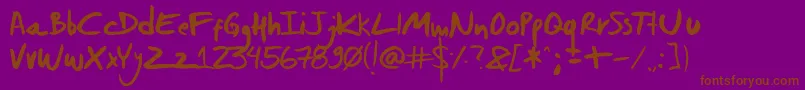 Шрифт DanielWernecksHandwriting – коричневые шрифты на фиолетовом фоне