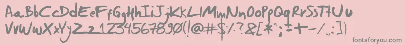 DanielWernecksHandwriting Font – Gray Fonts on Pink Background