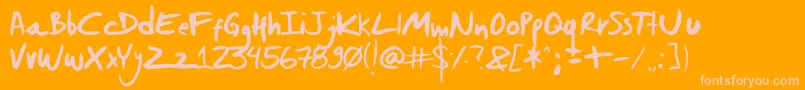 DanielWernecksHandwriting Font – Pink Fonts on Orange Background