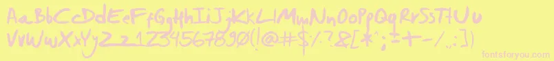 DanielWernecksHandwriting Font – Pink Fonts on Yellow Background