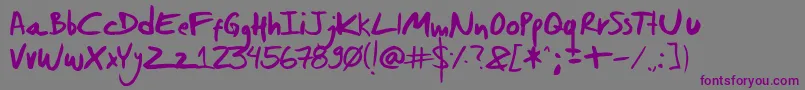 Шрифт DanielWernecksHandwriting – фиолетовые шрифты на сером фоне