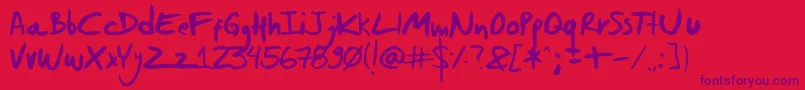 DanielWernecksHandwriting Font – Purple Fonts on Red Background