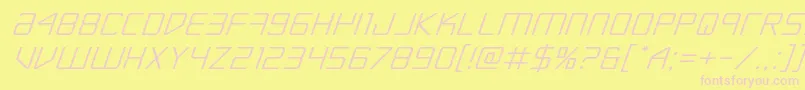 Escapeartistexpandital Font – Pink Fonts on Yellow Background