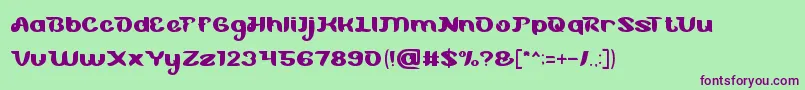 BlueOcean Font – Purple Fonts on Green Background