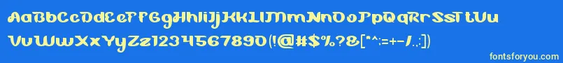 BlueOcean Font – Yellow Fonts on Blue Background