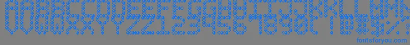 BubblePixel7Bead-Schriftart – Blaue Schriften auf grauem Hintergrund