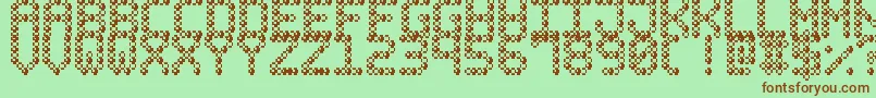 BubblePixel7Bead Font – Brown Fonts on Green Background