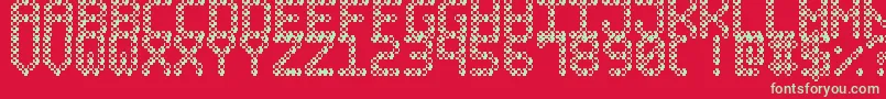 BubblePixel7Bead Font – Green Fonts on Red Background