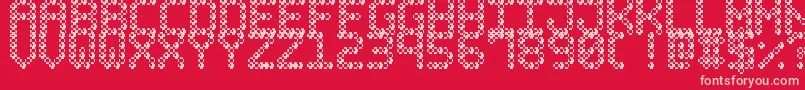 BubblePixel7Bead Font – Pink Fonts on Red Background