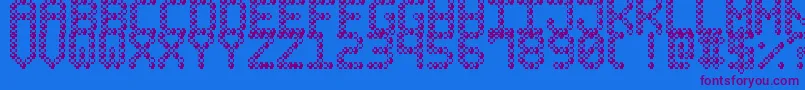 BubblePixel7Bead Font – Purple Fonts on Blue Background