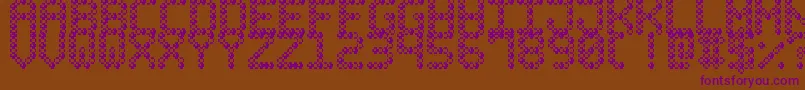 BubblePixel7Bead-Schriftart – Violette Schriften auf braunem Hintergrund