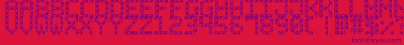 BubblePixel7Bead Font – Purple Fonts on Red Background