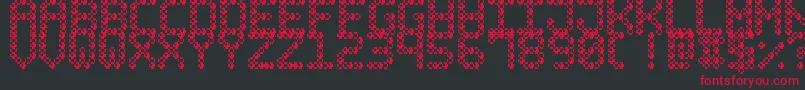 BubblePixel7Bead Font – Red Fonts on Black Background