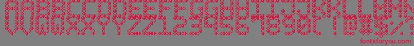 BubblePixel7Bead Font – Red Fonts on Gray Background