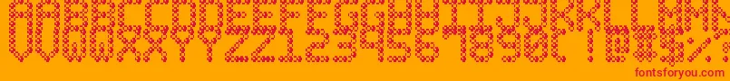 BubblePixel7Bead-fontti – punaiset fontit oranssilla taustalla