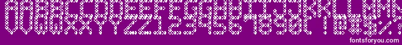 BubblePixel7Bead-Schriftart – Weiße Schriften auf violettem Hintergrund