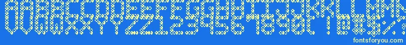 BubblePixel7Bead Font – Yellow Fonts on Blue Background
