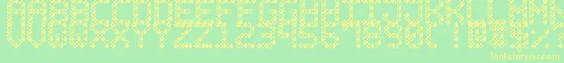 BubblePixel7Bead Font – Yellow Fonts on Green Background