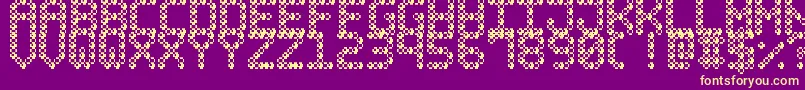 BubblePixel7Bead Font – Yellow Fonts on Purple Background