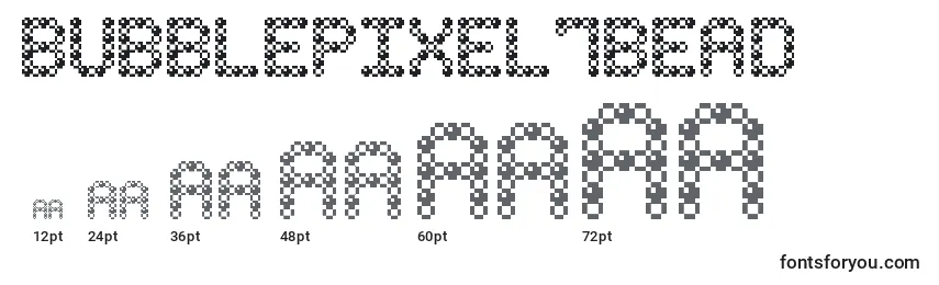 Размеры шрифта BubblePixel7Bead