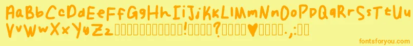 SunshinefolkRegular Font – Orange Fonts on Yellow Background