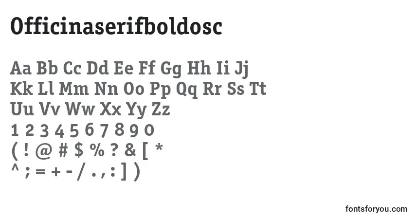 Czcionka Officinaserifboldosc – alfabet, cyfry, specjalne znaki