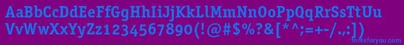 Шрифт Officinaserifboldosc – синие шрифты на фиолетовом фоне