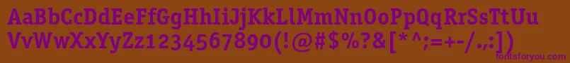 Officinaserifboldosc Font – Purple Fonts on Brown Background