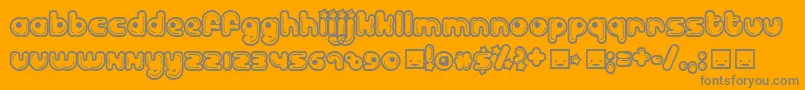 Billd-Schriftart – Graue Schriften auf orangefarbenem Hintergrund