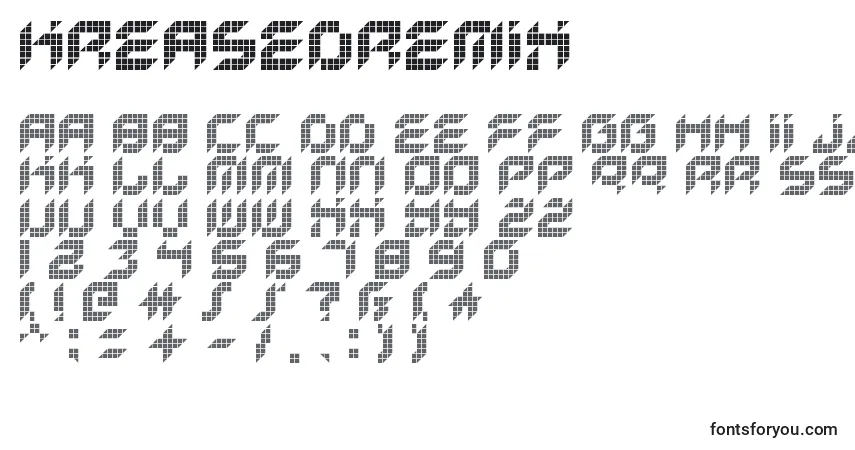 A fonte KreasedRemix – alfabeto, números, caracteres especiais