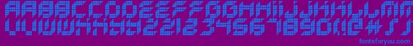 Шрифт KreasedRemix – синие шрифты на фиолетовом фоне