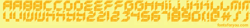 KreasedRemix Font – Orange Fonts on Yellow Background