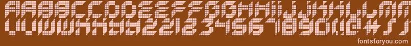フォントKreasedRemix – 茶色の背景にピンクのフォント