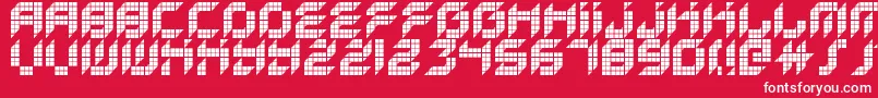 フォントKreasedRemix – 赤い背景に白い文字