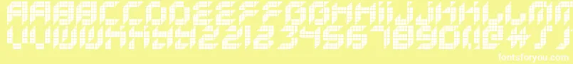 Więcej informacji o czcionce KreasedRemix Czcionka KreasedRemix – białe czcionki na żółtym tle
