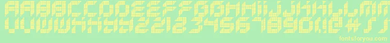 KreasedRemix Font – Yellow Fonts on Green Background