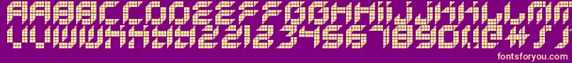KreasedRemix Font – Yellow Fonts on Purple Background